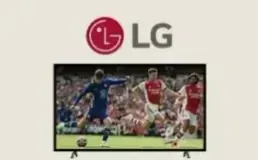 LG television showing a soccer match